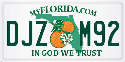 FL license plate DJZM92