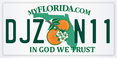 FL license plate DJZN11