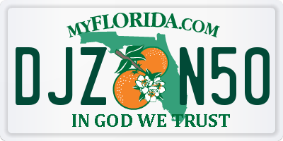 FL license plate DJZN50