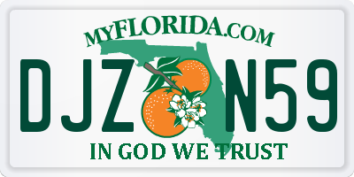 FL license plate DJZN59