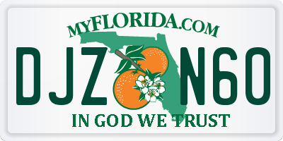 FL license plate DJZN60