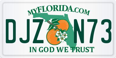 FL license plate DJZN73