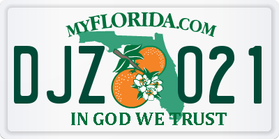 FL license plate DJZO21