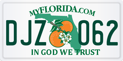 FL license plate DJZO62