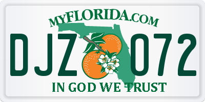 FL license plate DJZO72