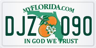 FL license plate DJZO90