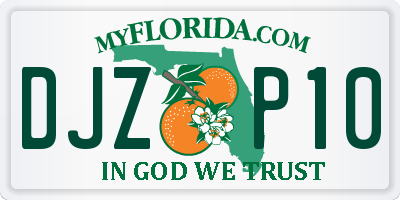 FL license plate DJZP10