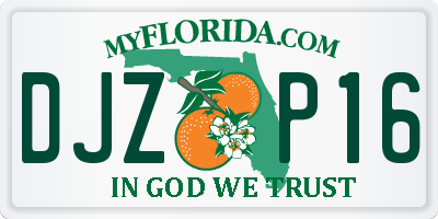 FL license plate DJZP16