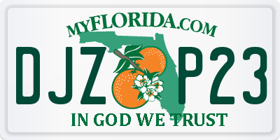 FL license plate DJZP23