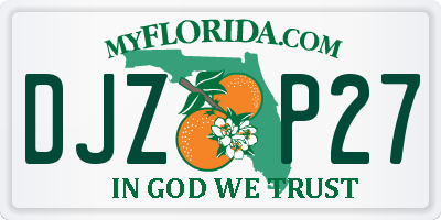 FL license plate DJZP27