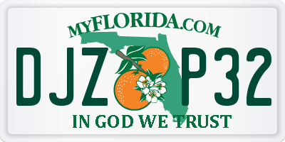 FL license plate DJZP32
