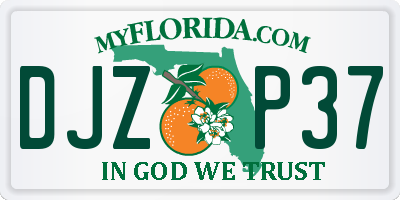FL license plate DJZP37