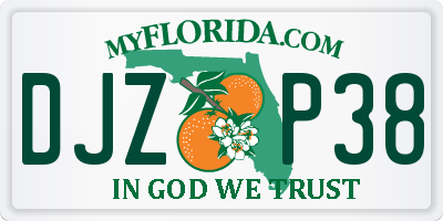 FL license plate DJZP38