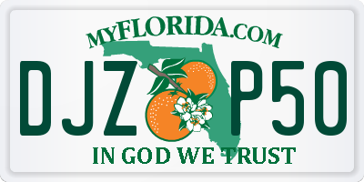 FL license plate DJZP50