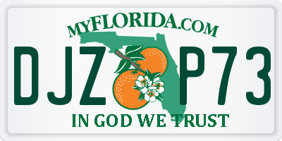 FL license plate DJZP73