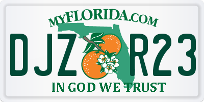 FL license plate DJZR23