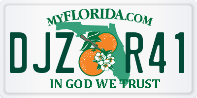 FL license plate DJZR41