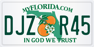 FL license plate DJZR45