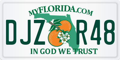 FL license plate DJZR48