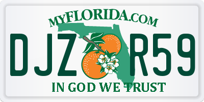 FL license plate DJZR59