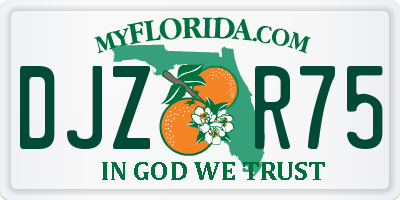 FL license plate DJZR75