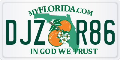 FL license plate DJZR86