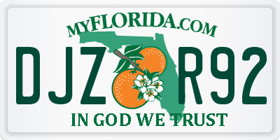 FL license plate DJZR92