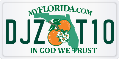 FL license plate DJZT10