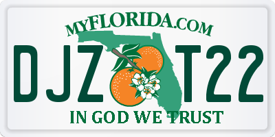 FL license plate DJZT22