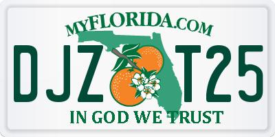 FL license plate DJZT25