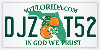 FL license plate DJZT52