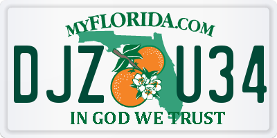 FL license plate DJZU34