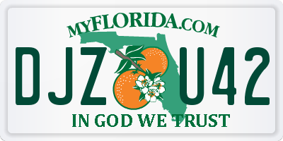 FL license plate DJZU42