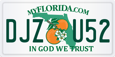FL license plate DJZU52