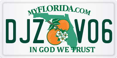 FL license plate DJZV06