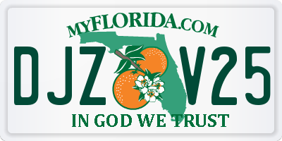 FL license plate DJZV25