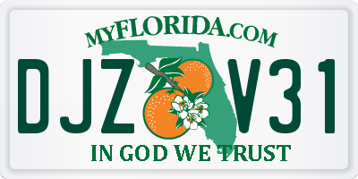 FL license plate DJZV31