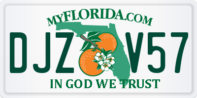 FL license plate DJZV57