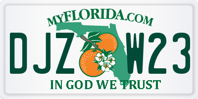 FL license plate DJZW23