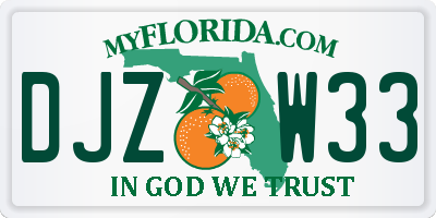 FL license plate DJZW33