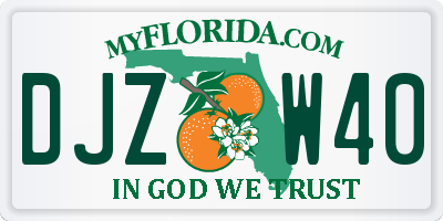 FL license plate DJZW40
