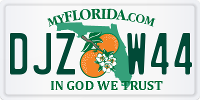 FL license plate DJZW44