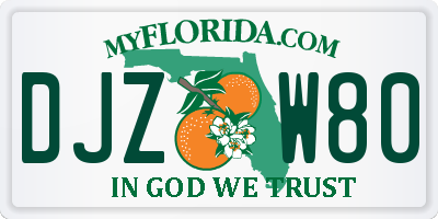 FL license plate DJZW80