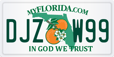 FL license plate DJZW99