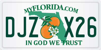 FL license plate DJZX26