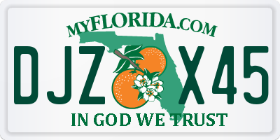 FL license plate DJZX45