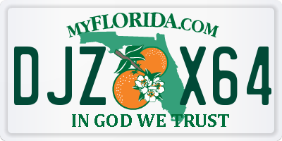 FL license plate DJZX64