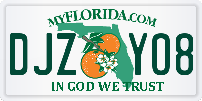 FL license plate DJZY08