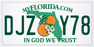 FL license plate DJZY78