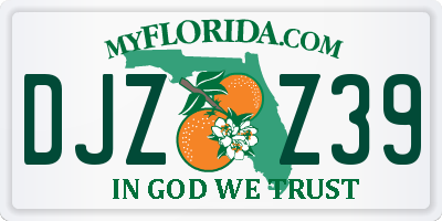 FL license plate DJZZ39